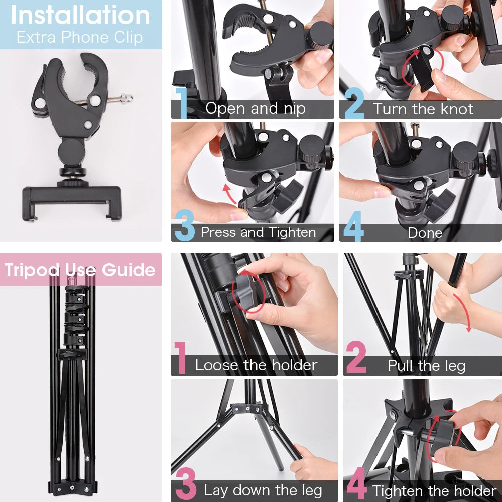 Professional LED Ring Light with Tripod Stand for Mobile Photography and Live Streaming