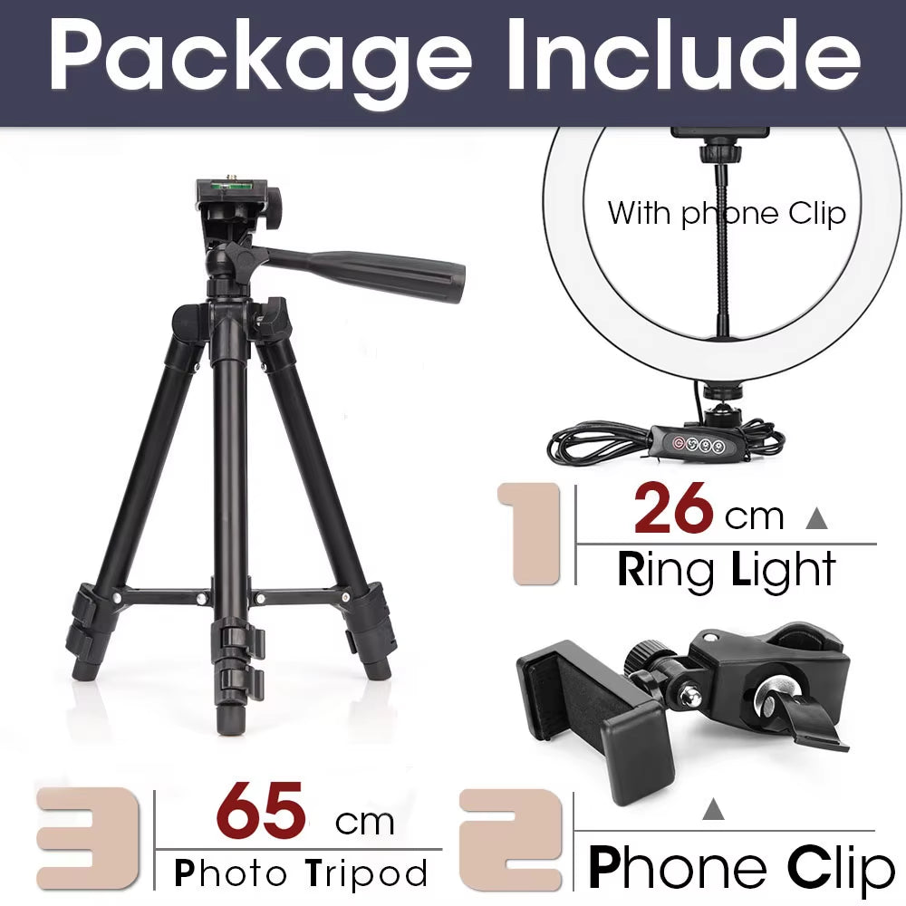 Professional LED Ring Light with Tripod Stand for Mobile Photography and Live Streaming