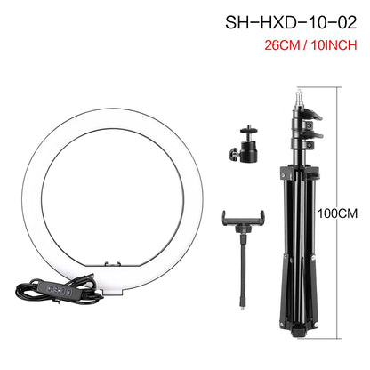 10Inch/26Cm LED Selfie Ring Light with Tripod Dimmable Ring Lamp Photography with Phone Holder for Makeup Video