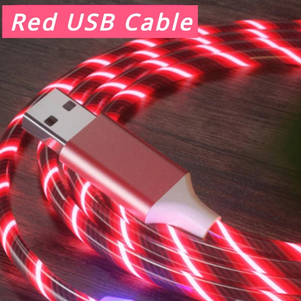 High-Speed USB Type-C Charging Cable with LED Light and 3A Fast Charging Capability