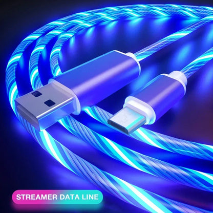 High-Speed USB Type-C Charging Cable with LED Light and 3A Fast Charging Capability