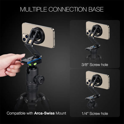 2025 Foldable Magnetic Phone Tripod Stand and Selfie Stick with Desktop Magnet Holder for iPhone 15/14/13/12 and Samsung MagSafe Cases