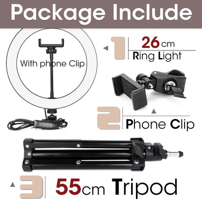 Professional LED Ring Light with Tripod Stand for Mobile Photography and Live Streaming
