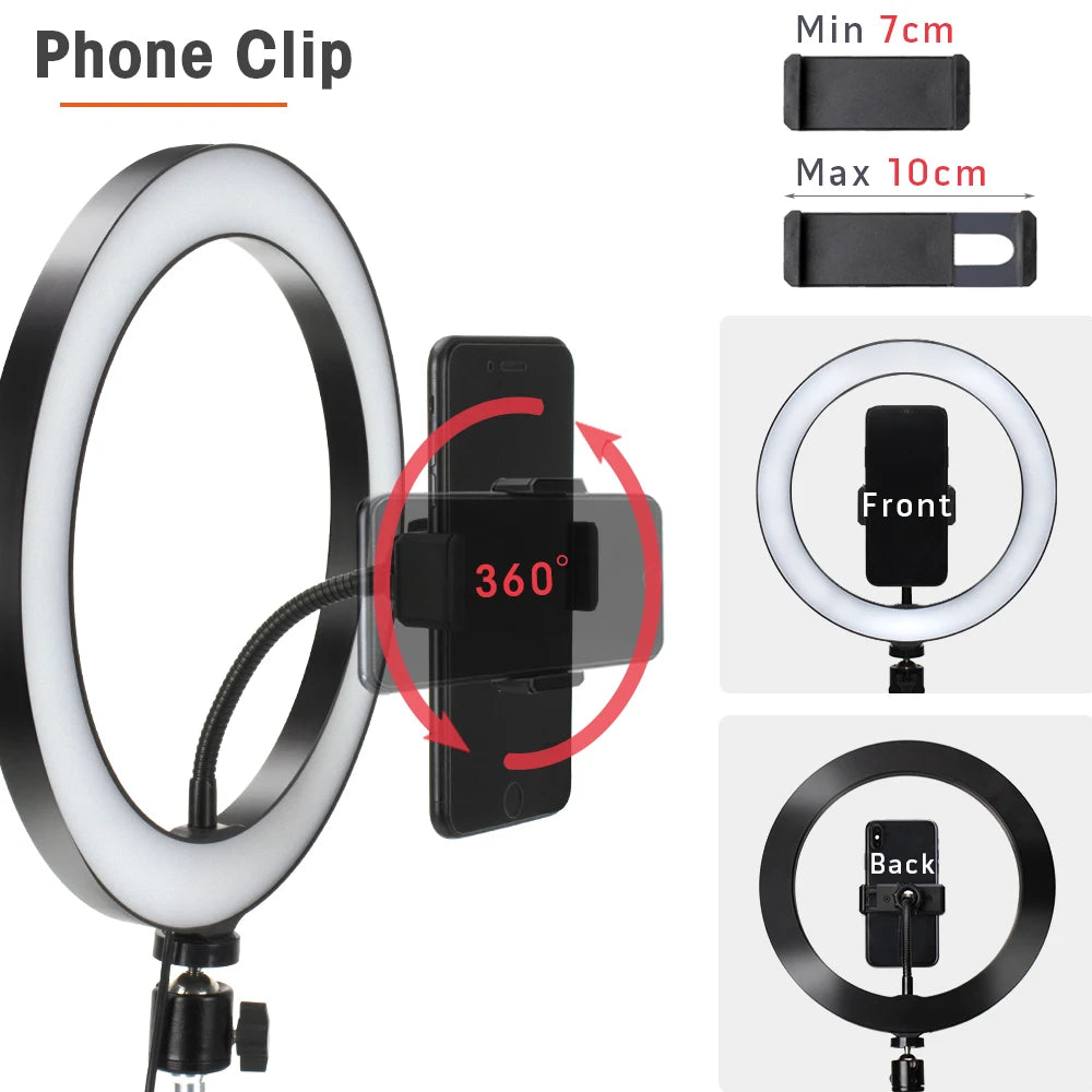 Professional LED Ring Light with Tripod Stand for Mobile Photography and Live Streaming