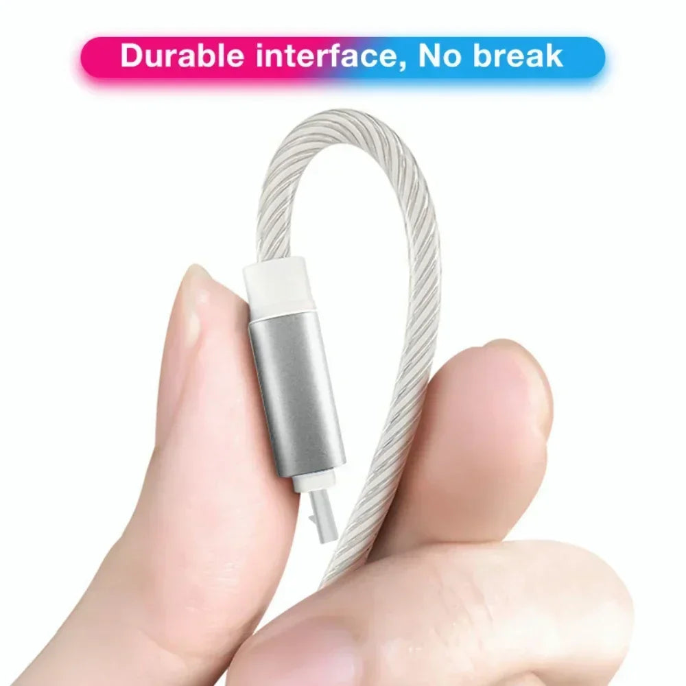 High-Speed USB Type-C Charging Cable with LED Light and 3A Fast Charging Capability
