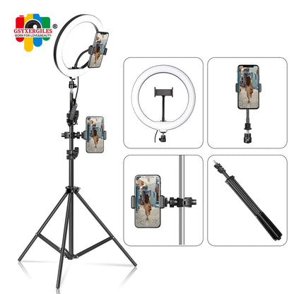 10Inch/26Cm LED Selfie Ring Light with Tripod Dimmable Ring Lamp Photography with Phone Holder for Makeup Video