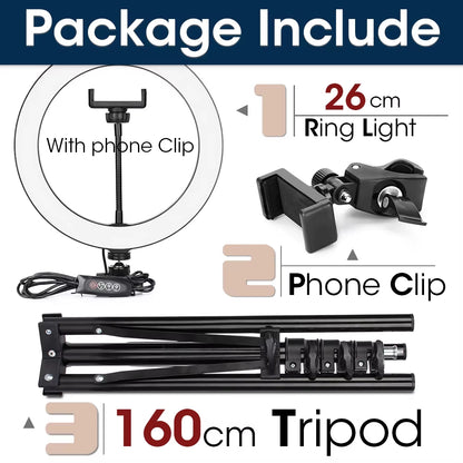 Professional LED Ring Light with Tripod Stand for Mobile Photography and Live Streaming