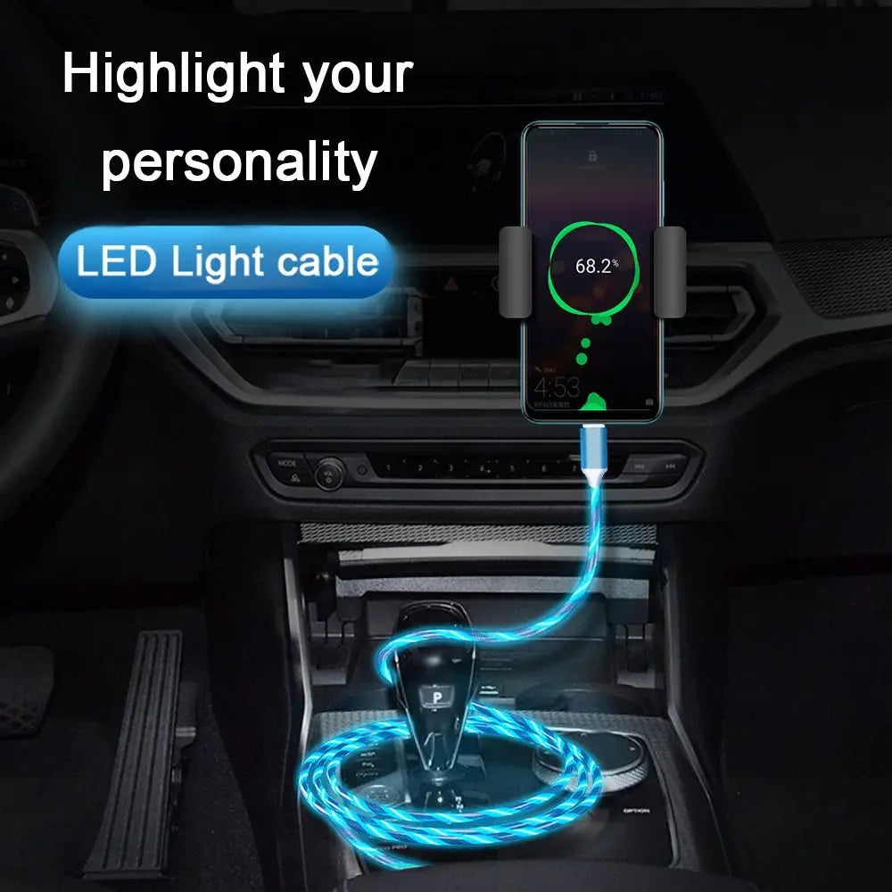 LED Illuminated Type-C Fast Charging Cable for Mobile Devices