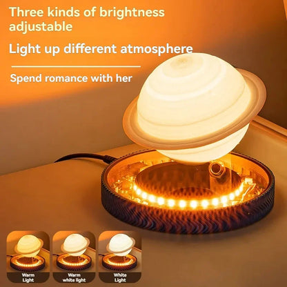 Magnetic Levitating Saturn Moon Lamp - Rotating Table Lamp for Creative Office and Home Decor, Unique Gift Idea