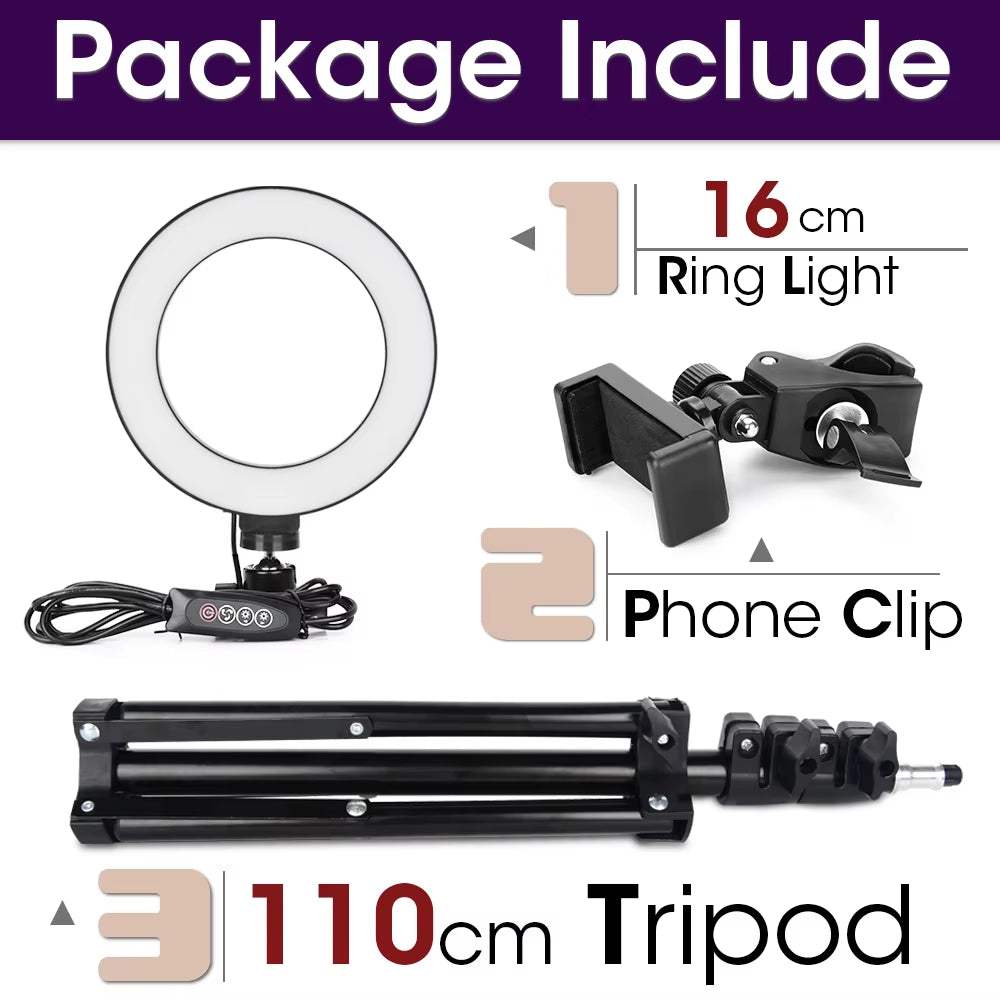 Professional LED Ring Light with Tripod Stand for Mobile Photography and Live Streaming