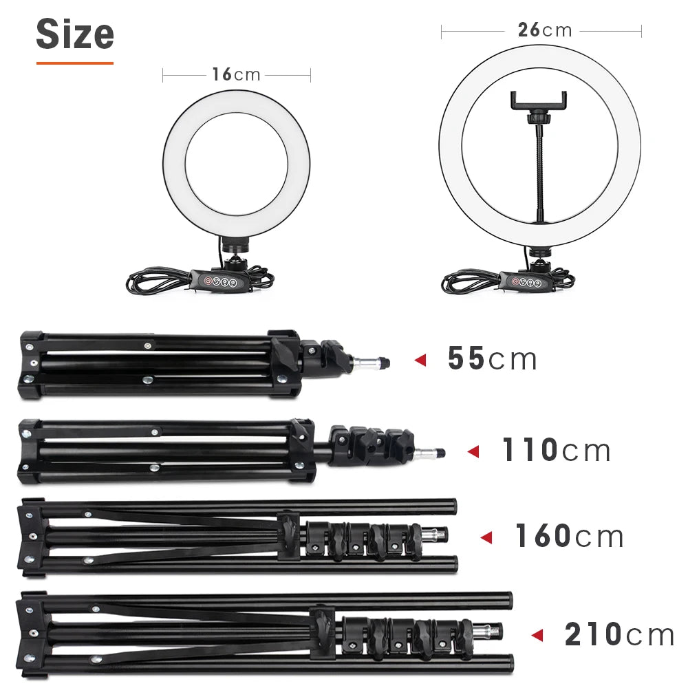 Professional LED Ring Light with Tripod Stand for Mobile Photography and Live Streaming