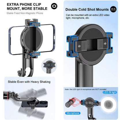 Magnetic Selfie Stick Tripod Stand for Iphone Samsung Huawei Cellphone 1.3M Extendable Magsafe Phone Tripod with Wireless Remote