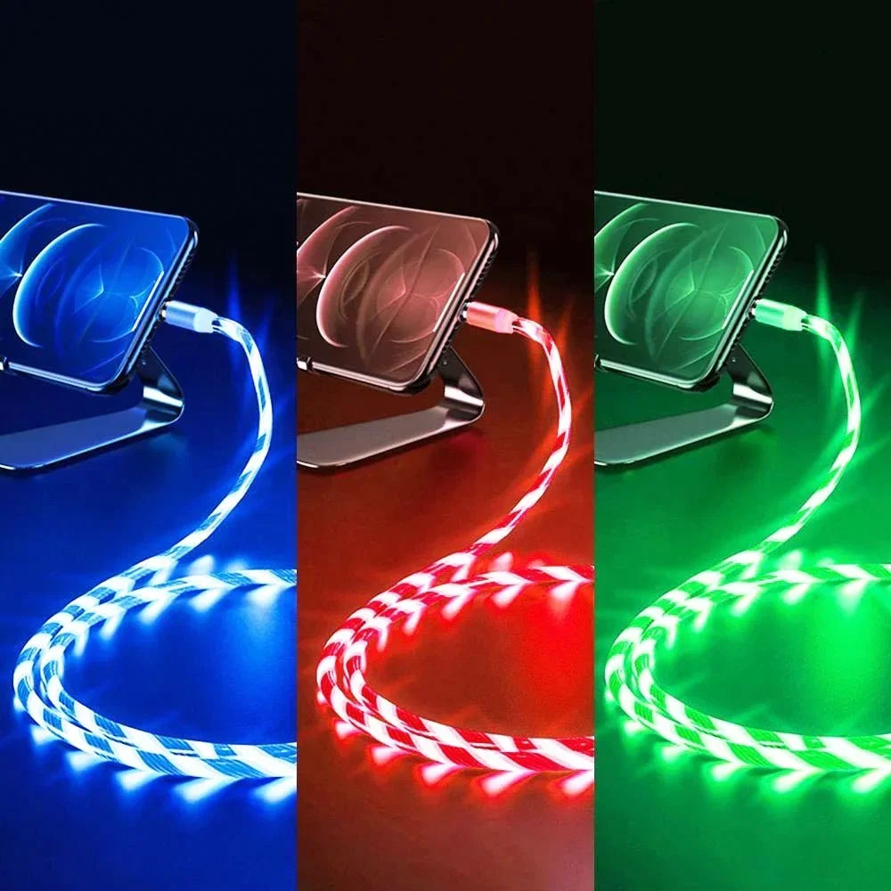 High-Speed USB Type-C Charging Cable with LED Light and 3A Fast Charging Capability