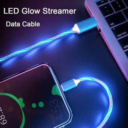 LED Illuminated Type-C Fast Charging Cable for Mobile Devices