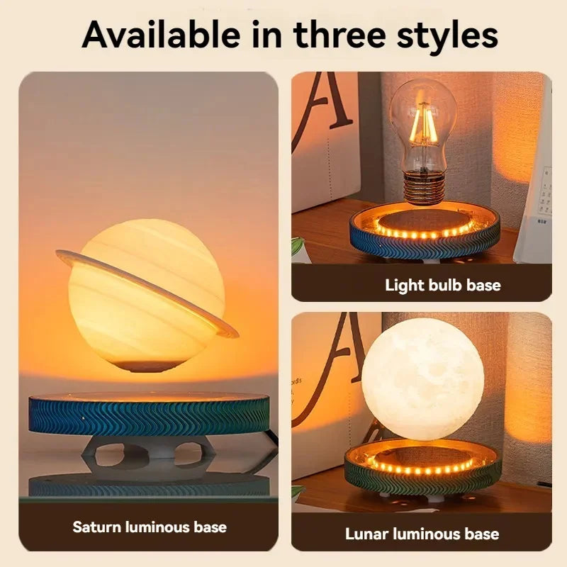 Magnetic Levitating Saturn Moon Lamp - Rotating Table Lamp for Creative Office and Home Décor, Unique Gift Idea