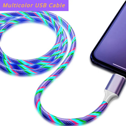 High-Speed USB Type-C Charging Cable with LED Light and 3A Fast Charging Capability