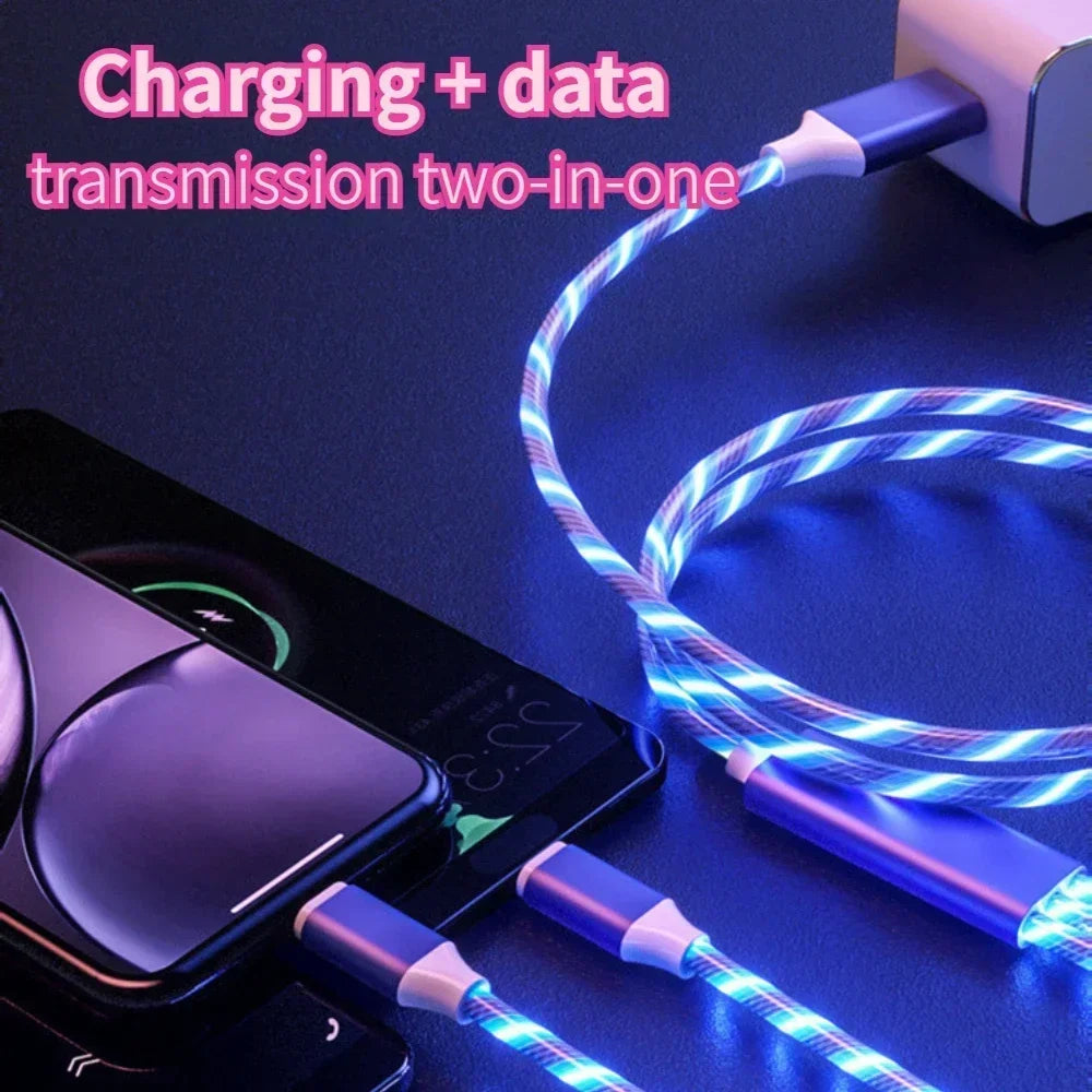 High-Speed USB Type-C Charging Cable with LED Light and 3A Fast Charging Capability