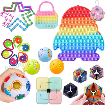 Randomized Fidget Toy Collection - 6 to 24 Pieces of Stress Relief Gifts for Children and Adults in Blind Box Packaging