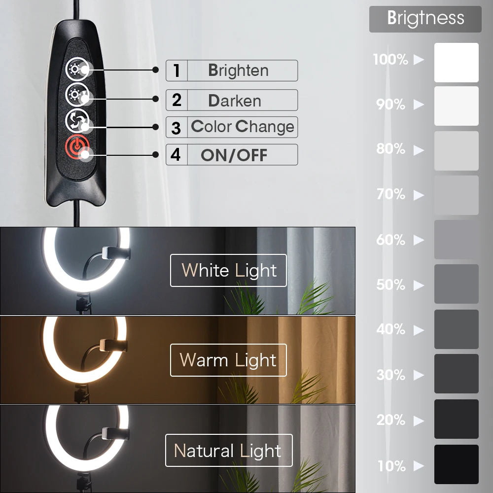 Professional LED Ring Light with Tripod Stand for Mobile Photography and Live Streaming