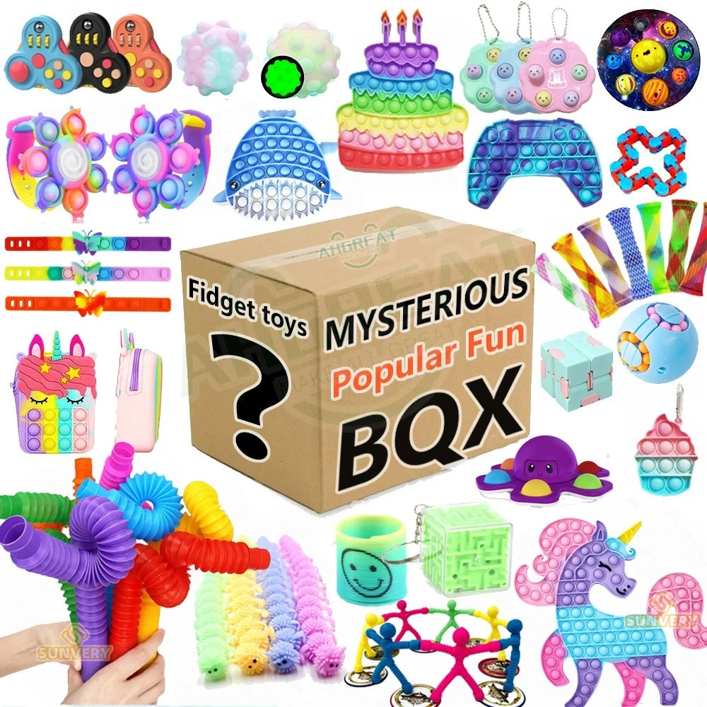 Randomized Fidget Toy Collection - 6 to 24 Pieces of Stress Relief Gifts for Children and Adults in Blind Box Packaging