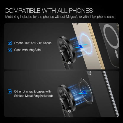 2025 Foldable Magnetic Phone Tripod Stand and Selfie Stick with Desktop Magnet Holder for iPhone 15/14/13/12 and Samsung MagSafe Cases