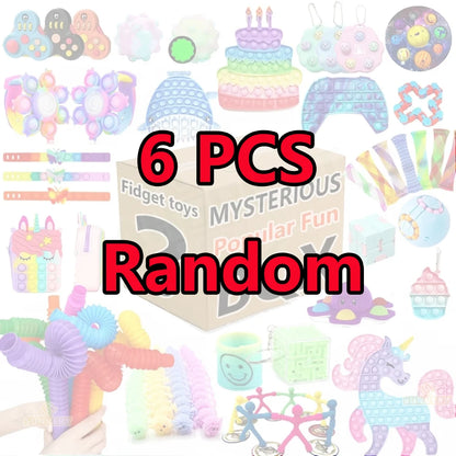 Randomized Fidget Toy Collection - 6 to 24 Pieces of Stress Relief Gifts for Children and Adults in Blind Box Packaging