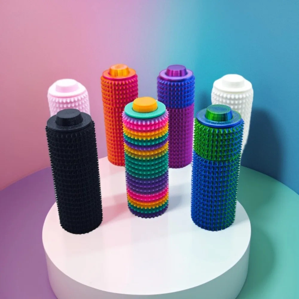 Rotatable Mini Grip Stress Relief Toys with Spiky Sensory Features - Portable Massage Gifts for Adults