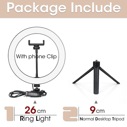 Professional LED Ring Light with Tripod Stand for Mobile Photography and Live Streaming