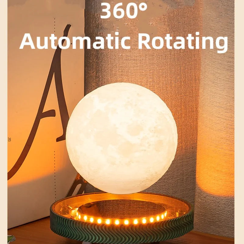Magnetic Levitating Saturn Moon Lamp - Rotating Table Lamp for Creative Office and Home Decor, Unique Gift Idea