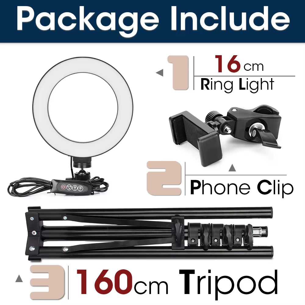Professional LED Ring Light with Tripod Stand for Mobile Photography and Live Streaming
